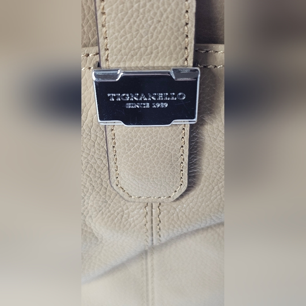 Tigananello Brown Pebbled Leather Handbag Purse Tote - Picture 15 of 15